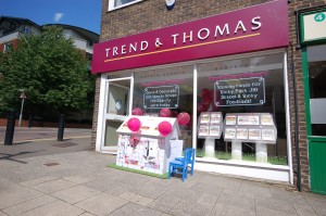 A picture of the Trend & Thomas Wendy House outside the office